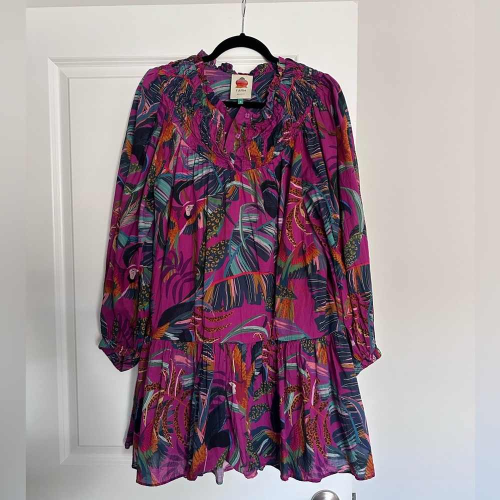 FARM RIO Rainbow Macaws Mini Dress